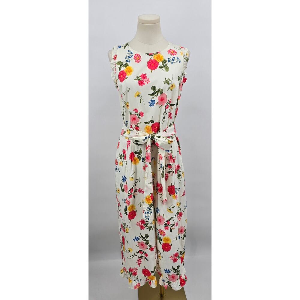 Gal Meets Glam Collection Floral White Beverly Jumpsuit Coquette Feminine